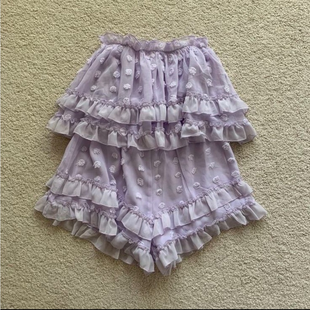 Sundae Muse lavender strapless romper